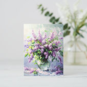 Lavender Blooming Lilac Bouquet Feiertagspostkarte (Stehend Vorderseite)