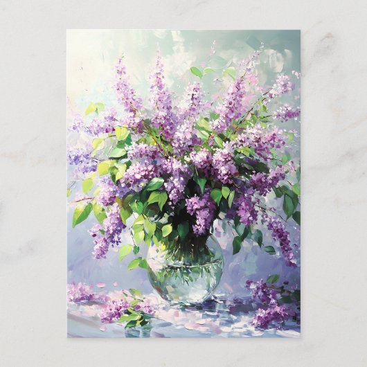 Lavender Blooming Lilac Bouquet Feiertagspostkarte (Vorderseite)