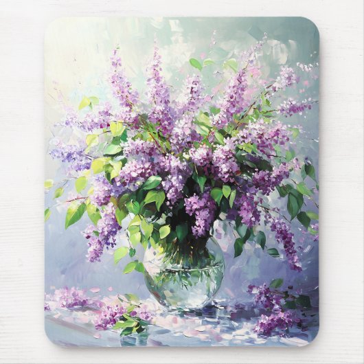 Lavender Blooming Lilac Bouquet Mousepad (Vorne)