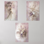 Lavender Blooms Portrait white dove Rustic Floral Bilderwand Sets (Vorderseite)