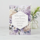 Lavender Blossom Floral Wedding Einladung (Stehend Vorderseite)