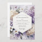 Lavender Blossom Floral Wedding Einladung (Vorne/Hinten)