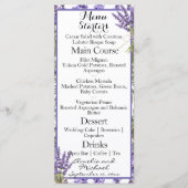 Lavender Blossom Garden Wedding Menükarte (Vorderseite)