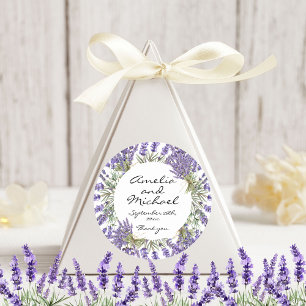 Lavender Blossom Garden Wedding Runder Aufkleber