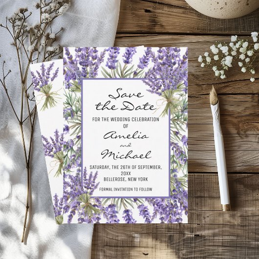 Lavender Blossom Garden Wedding Save The Date