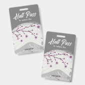 Lavender Blossom Hall Pass Abzeichen Ausweis (Vorder- & Rückseite)