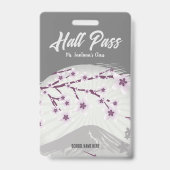 Lavender Blossom Hall Pass Abzeichen Ausweis (Rückseite)