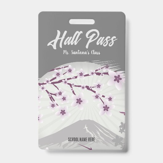 Lavender Blossom Hall Pass Abzeichen Ausweis (Vorderseite)