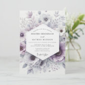 Lavender Blossom Romance Wedding Einladung (Stehend Vorderseite)