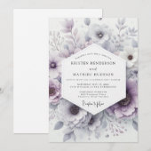 Lavender Blossom Romance Wedding Einladung (Vorne/Hinten)