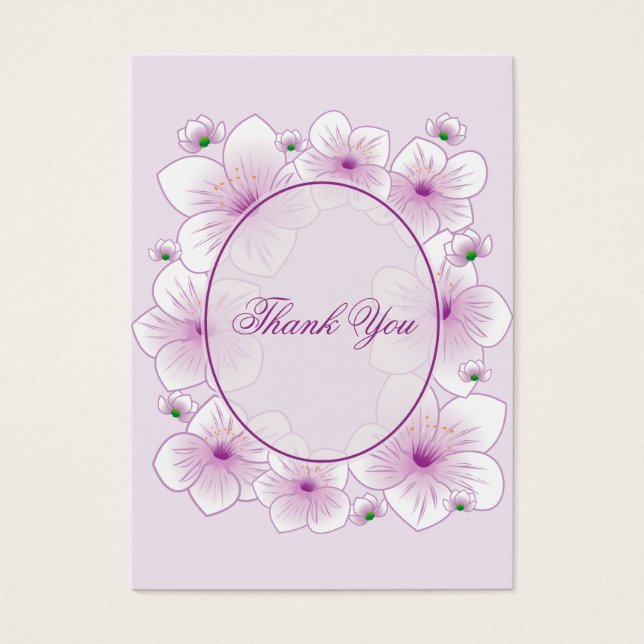 Lavender Blossom Romantischer Dank Minicard (Vorderseite)