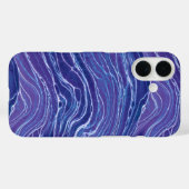 Lavender Blue Abstrakt Waves Muster Case-Mate iPhone Hülle (Rückseite (Horizontal))