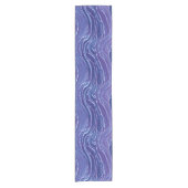 Lavender Blue Abstrakt Waves Muster Kurzer Tischläufer (Vorderseite)
