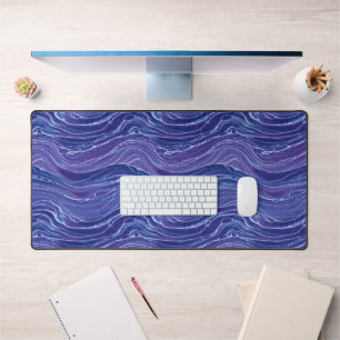 Lavender Blue Abstrakt Waves Muster Schreibtischunterlage