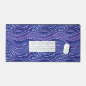 Lavender Blue Abstrakt Waves Muster Schreibtischunterlage (Tastatur & Maus)