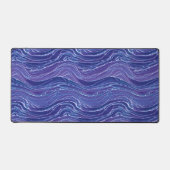 Lavender Blue Abstrakt Waves Muster Schreibtischunterlage (Vorderseite)