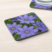 "LAVENDER BLUE CLEMATIS" GETRÄNKEUNTERSETZER (Linke Seite)