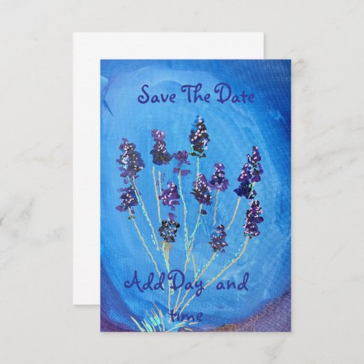 Lavender Blue Customizable Save The Date (Vorne/Hinten)