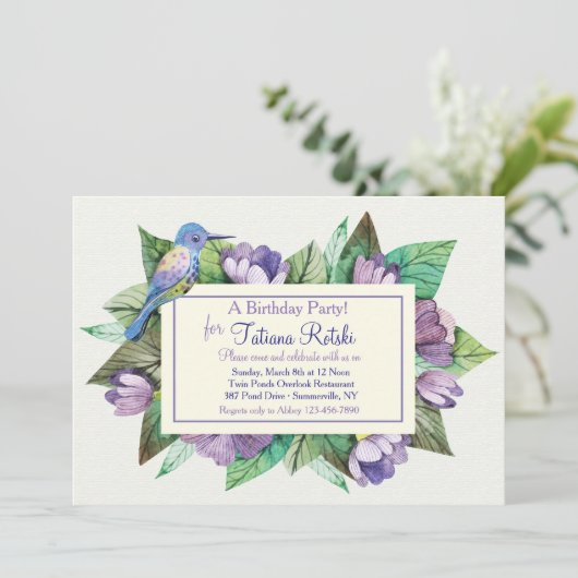 Lavender Blue Einladung (Stehend Vorderseite)