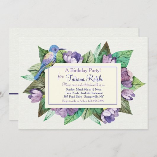 Lavender Blue Einladung (Vorne/Hinten)