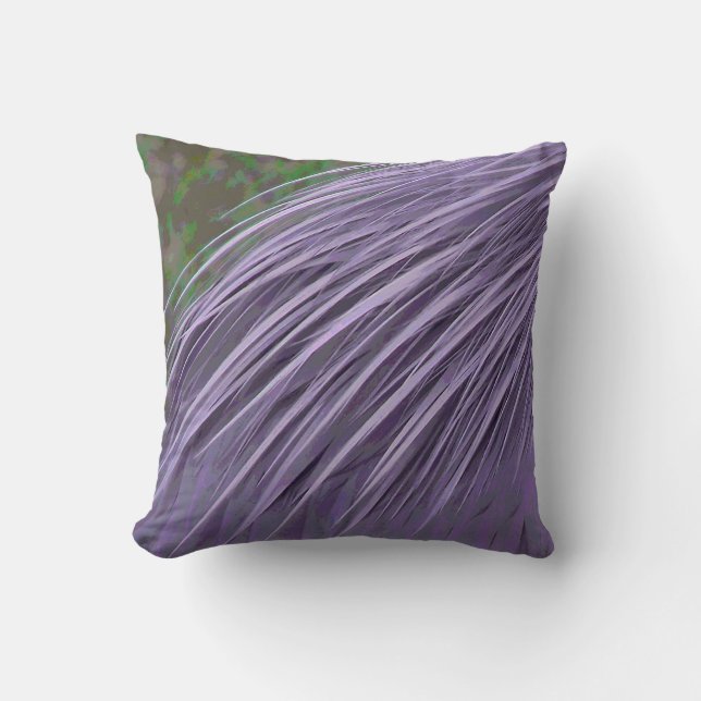 Lavender Blue Feathers Kissen (Vorderseite)