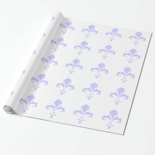 Lavender Blue Fleur-de-lis Geschenkpapier (Ungerollt)