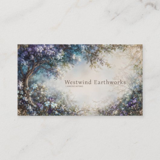 Lavender Blue Floral Grove Romantic Fantasy Visitenkarte (Vorderseite)