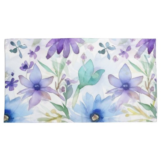 Lavender & Blue Floral Kissenbezug (Vorderseite-Rechts)