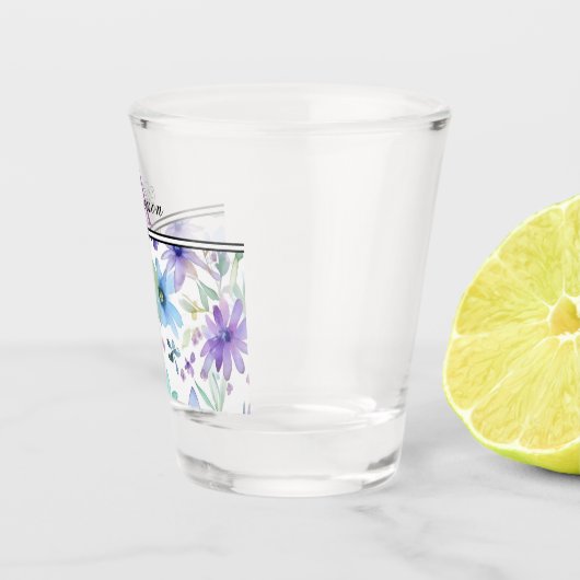 Lavender & Blue Floral Schnapsglas (Rechts)