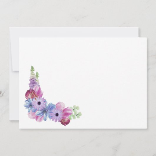 Lavender Blue Floral Wedding Save the Date (Rückseite)