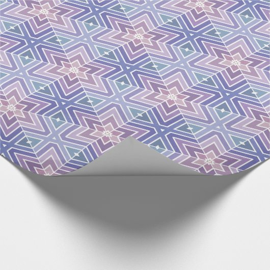 Lavender & Blue Geometric Star Maze Muster Geschenkpapier (Ecke)