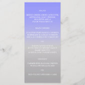 Lavender Blue Gray Ombre Wedding Menu Menükarte (Rückseite)