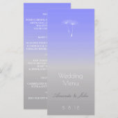 Lavender Blue Gray Ombre Wedding Menu Menükarte (Vorne/Hinten)