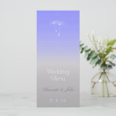 Lavender Blue Gray Ombre Wedding Menu Menükarte (Stehend Vorderseite)