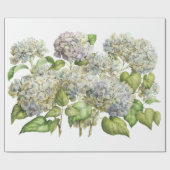 Lavender Blue Hydrangea Botanischer Blumenstrauß Geschenkpapier (Flach)