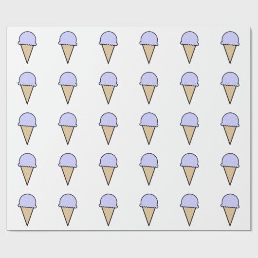 Lavender Blue Ice Creme Cone Geschenkpapier (Flach)