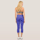 Lavender Blue Leopard Tierdruckmuster Capri Leggings (Rückseite)