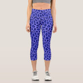 Lavender Blue Leopard Tierdruckmuster Capri Leggings (Vorderseite)