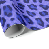 Lavender Blue Leopard Tierdruckmuster Geschenkpapier (Rolleneckpunkt)