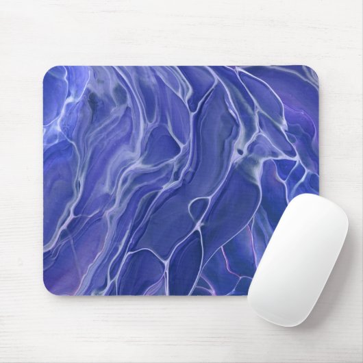 Lavender Blue Marble Acrylabstraktion Mousepad (Mit Mouse)