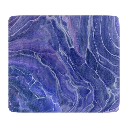 Lavender Blue Marble Acrylabstraktion Schneidebrett (Vorderseite)