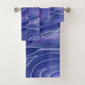 Lavender Blue Marble Acrylic Abstrakt Badhandtuch Set (Insitu)