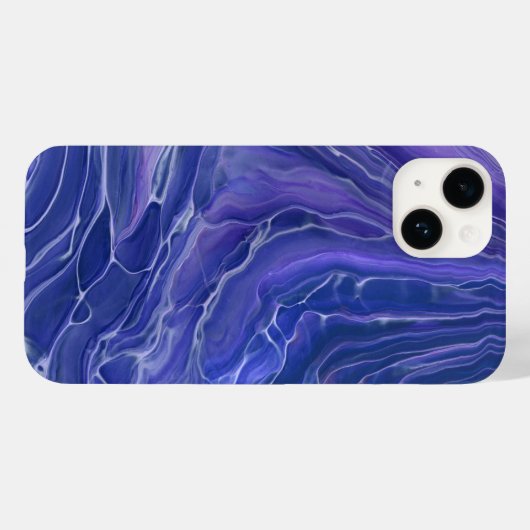 Lavender Blue Marble Acrylic Abstrakt Case-Mate iPhone Hülle (Rückseite (Horizontal))