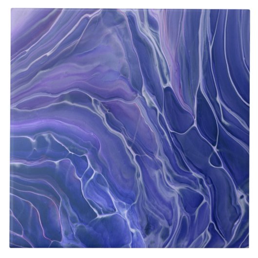 Lavender Blue Marble Acrylic Abstrakt Fliese (Vorderseite)