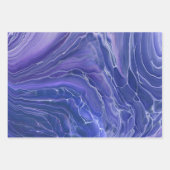 Lavender Blue Marble Acrylic Abstrakt Geschenkpapier Set (Vorderseite)