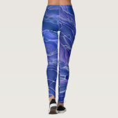 Lavender Blue Marble Acrylic Abstrakt Leggings (Rückseite)