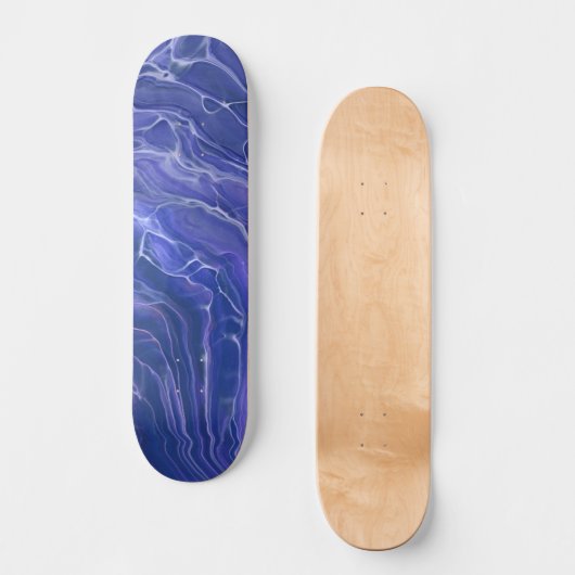 Lavender Blue Marble Acrylic Abstrakt Skateboard (Vorderseite)