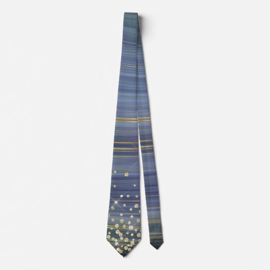 Lavender & Blue Marble Gold Glitzer Necktie Krawatte (Vorderseite)
