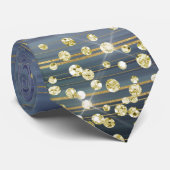 Lavender & Blue Marble Gold Glitzer Necktie Krawatte (Gerollt)
