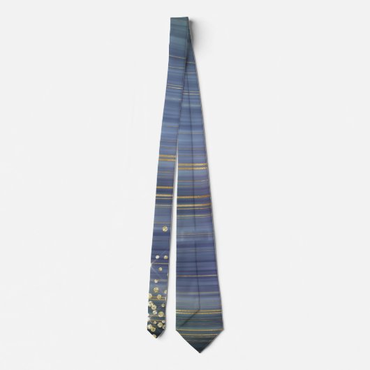 Lavender & Blue Marble Gold Glitzer Necktie Krawatte (Rückseite)